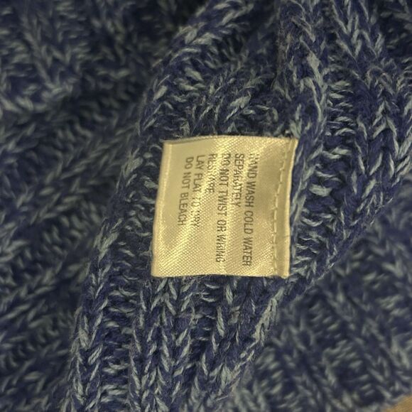 Vintage Jamie Scott Women's Turtleneck Sweater Blue Long Sleeve Size M Waffle - Picture 8 of 10